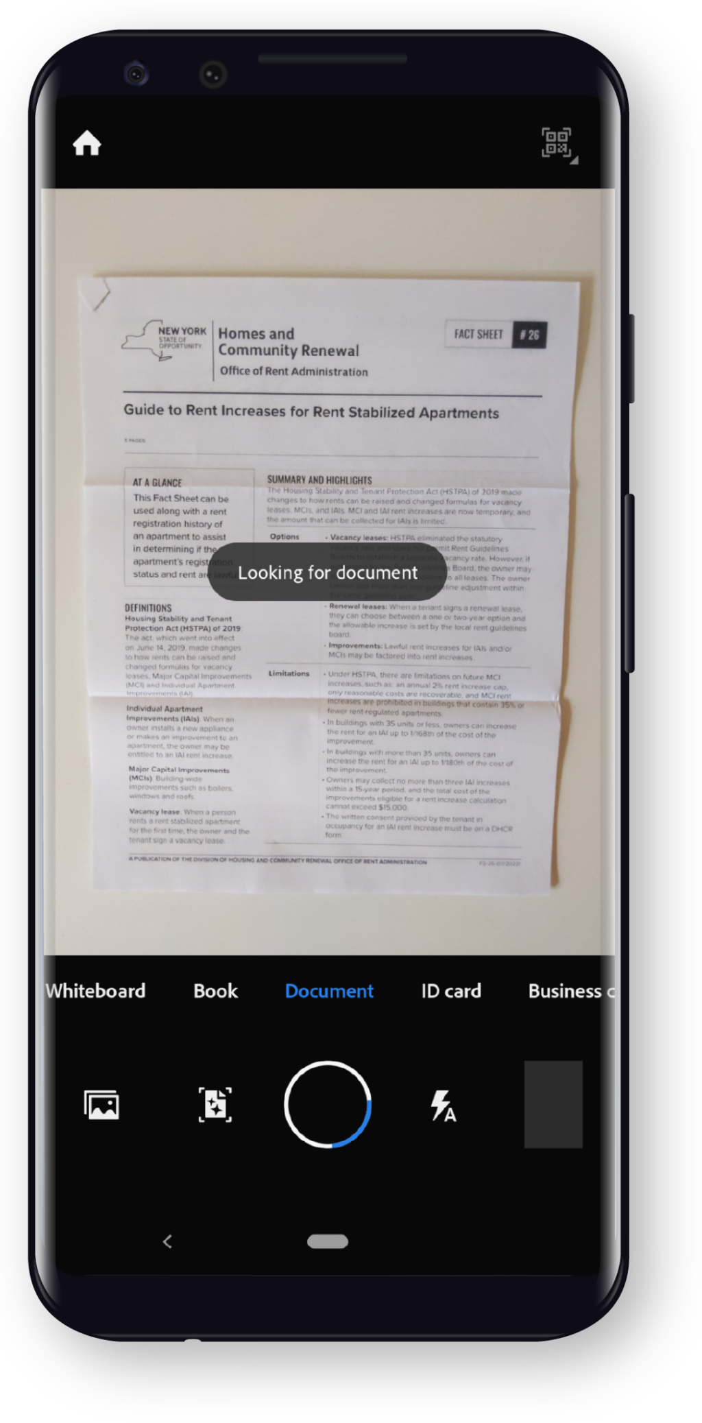 how to scan a document android